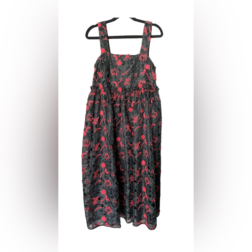 Shrimps Black And Red Lace Dress